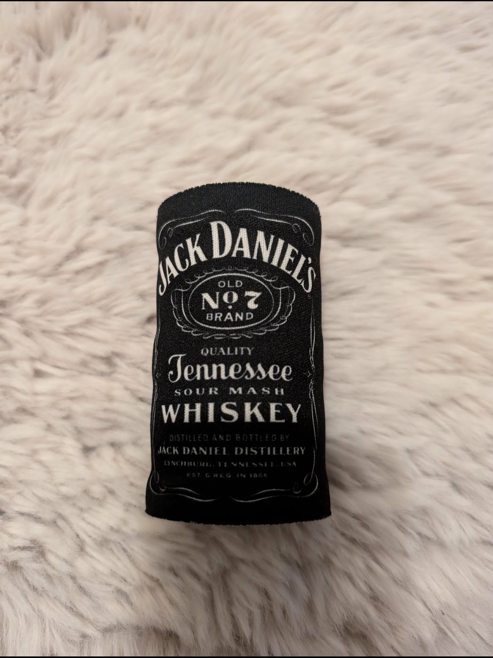 Jack Daniel's Whiskey Black Bottle Can Beer Soda Slap on Koozie.